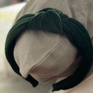 Dark green velvet head band new